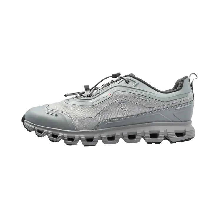 On Cloud 6 Geo Waterproof “Alloy”: droge voeten, strak grijs