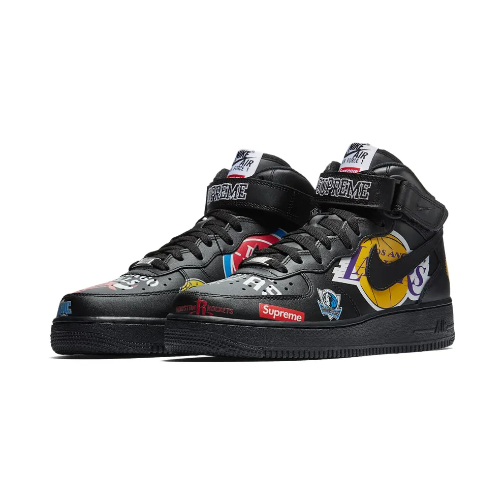 Nike x Supreme x NBA Air Force 1 Mid Black (AQ8017-001)