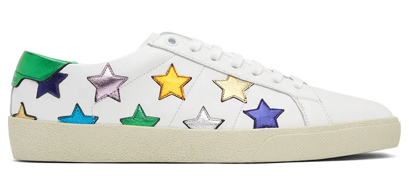 Saint Laurent White Metallic California Court Classic SL/06 Sneakers (503109 00NB0)