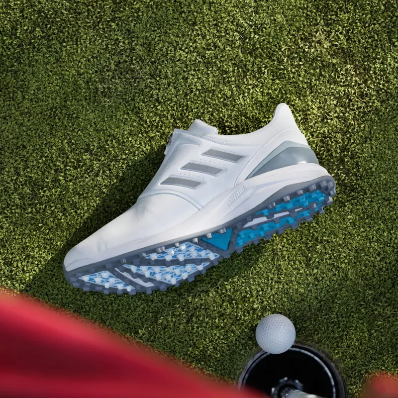 adidas Solarmotion BOA 24 Spikeless Golf Cloud White Silver Metallic Blue Burst (IF0284)