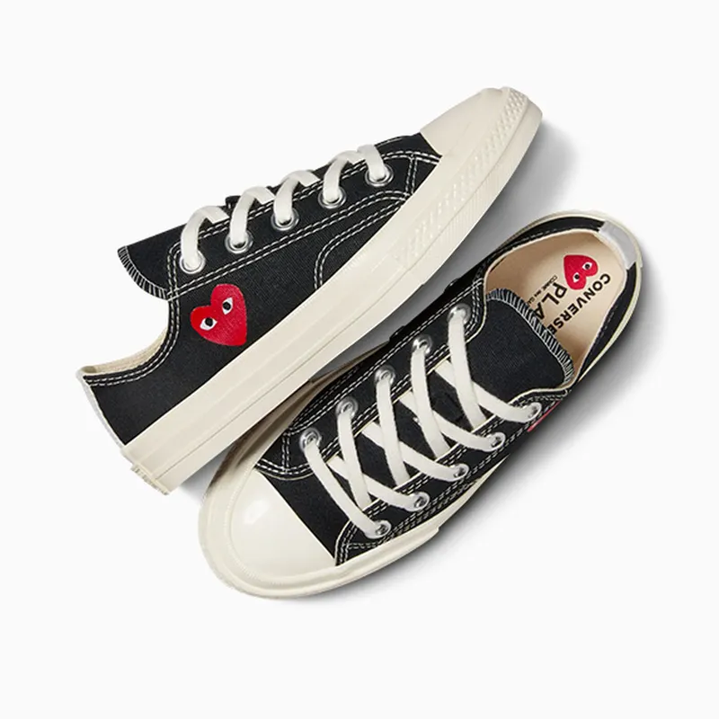 Converse PLAY Comme des Garçons Single Heart Chuck 70 Black/Egret/Red (A08806C)