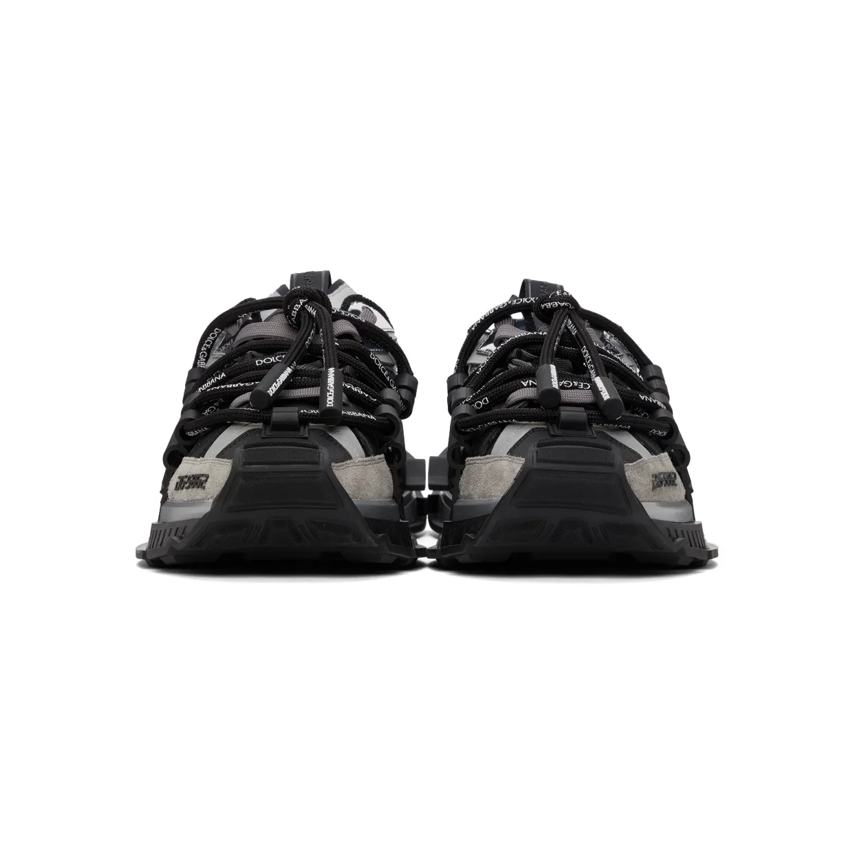 Dolce & Gabbana Black & Silver Mixed-Materials Space Sneakers (CS1963 AQ393) (2)
