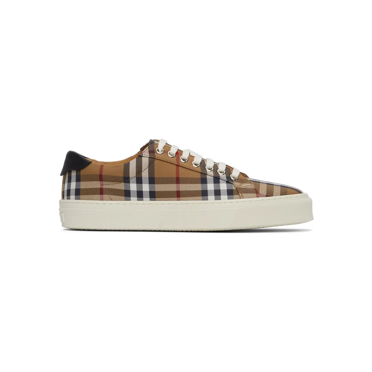 Burberry Brown Check Canvas & Calfskin Sneakers (8048156)