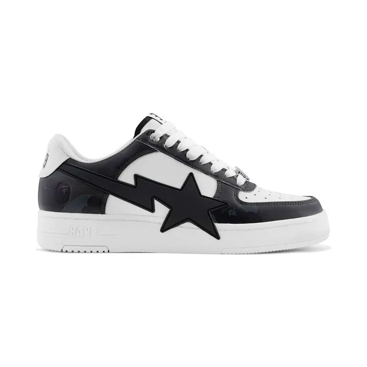 A Bathing Ape Bape Sta Low OS #1 Color Camo Black White (1L30-191-308-BLK)