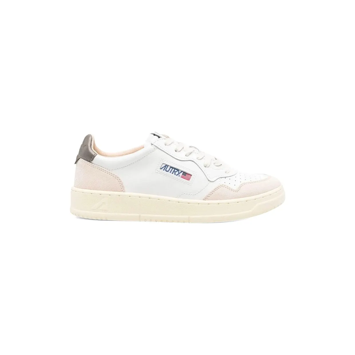 Autry Medalist Leather Low White Morel Suede (AULM-LS01)