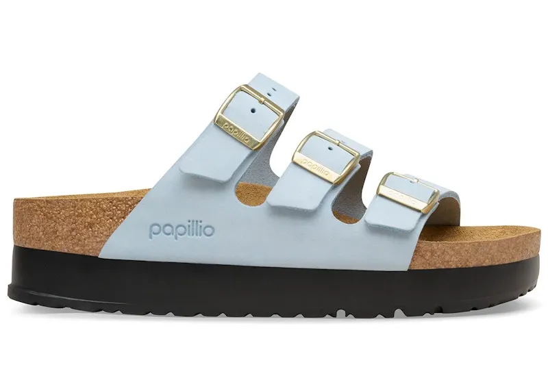 Birkenstock Florida Flex Platform Nubuck Leather Baby Blue (1032684)