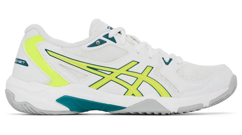 Asics White & Yellow Gel-Rocket 10 Sneakers (1072A056.109)