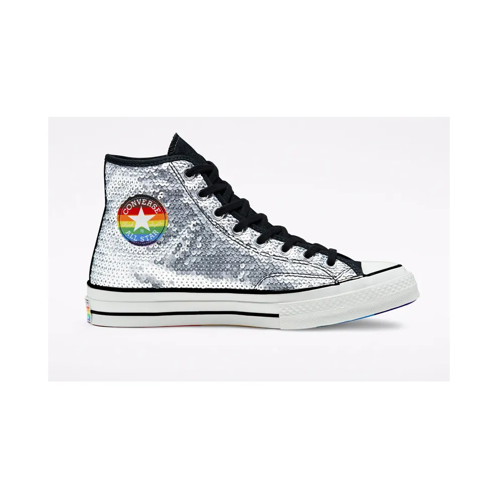 Converse Silver and Multicolor Chuck 70 Pride High Sneakers (167755C)