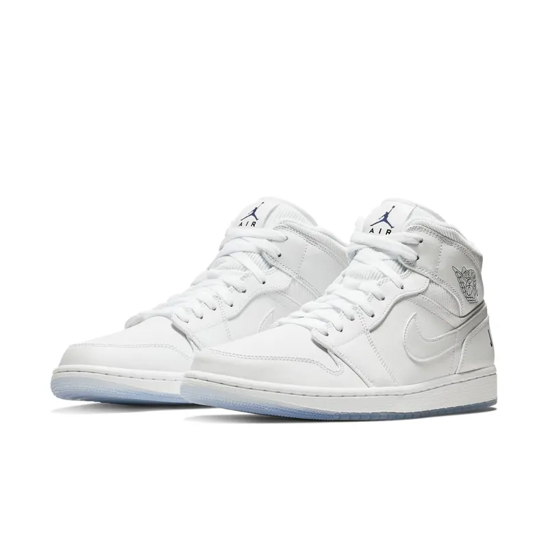 Jordan 1 Mid Pure White White/Concord-White (BQ6578-100)