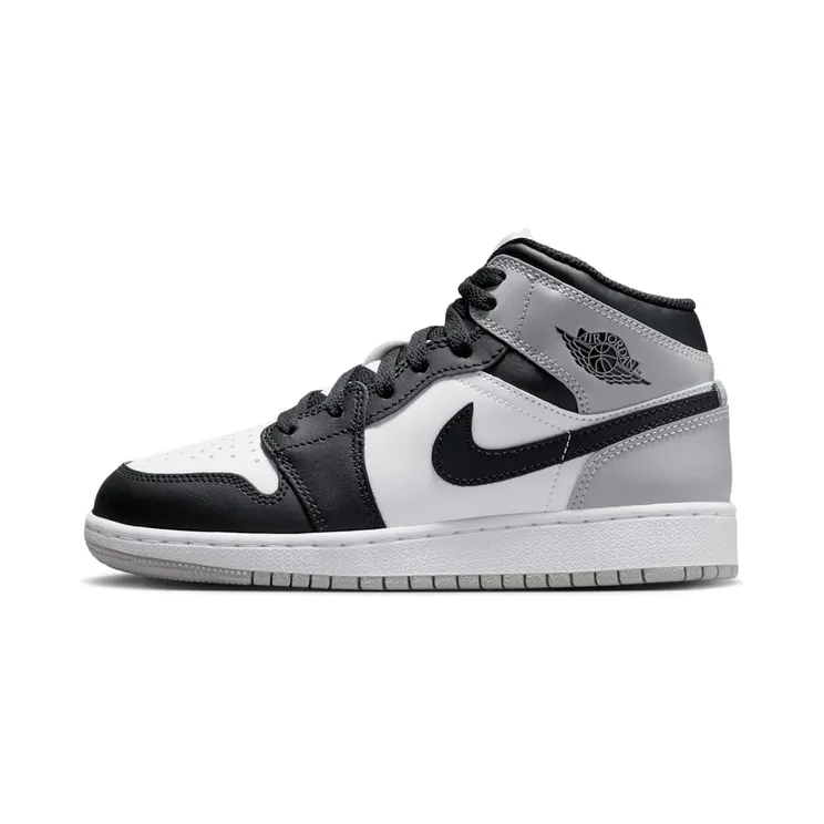 Air Jordan 1 Mid GS Barons “White / Light Smoke Grey / Black” (DQ8423-101)