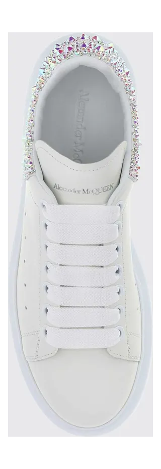 Mcqueen Alexander Oversize Calf Leather Sneakers with Chunky Sole White (666407WIAIJ9069) (2)