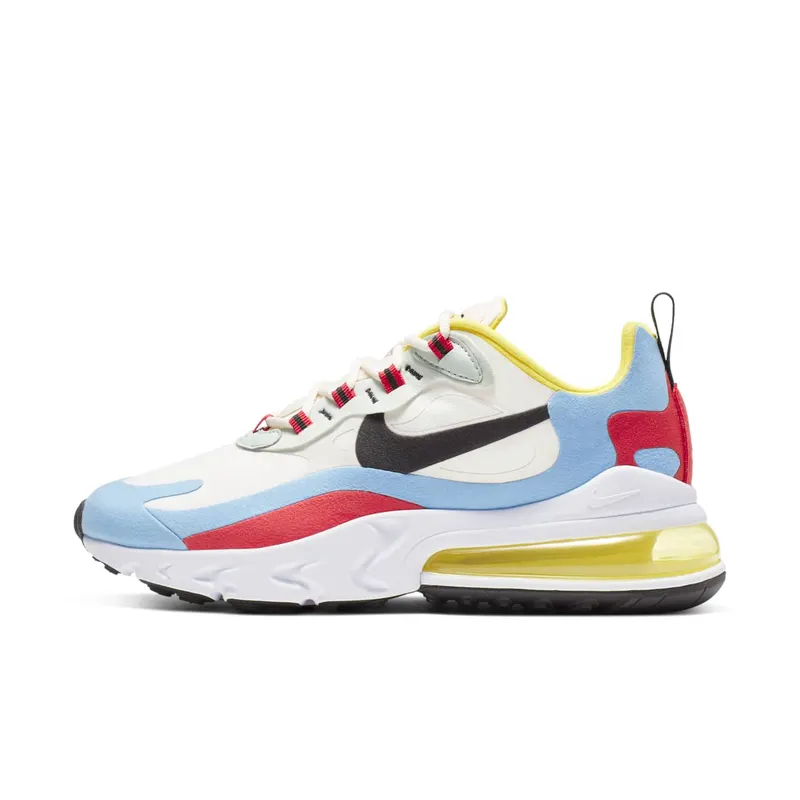 Nike Air Max 270 React Phantom Multi-Color (W) Phantom/Black-Light Blue-University Red-Dynamic Yellow-Pistachio Frost (AT6174-002)