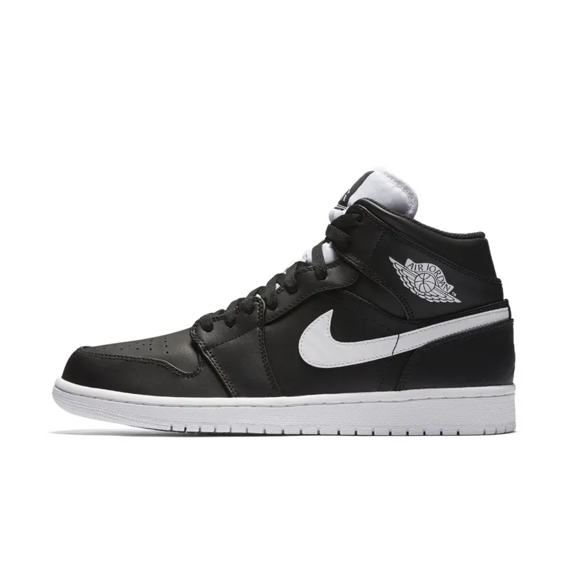 Jordan 1 Retro Mid Black White Black/White-White (554724-038)