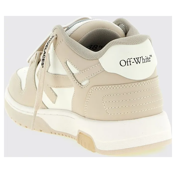 Off-White Out Of Office Bicolor Leather Sneakers with Applied Logo Beige (W259C9L0060161) (2)