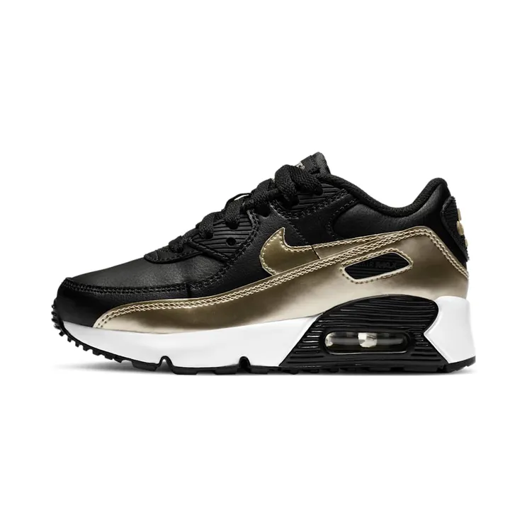 Nike Air Max 90 LTR PS “Black / White / Metallic Gold Star” (CD6867-008)