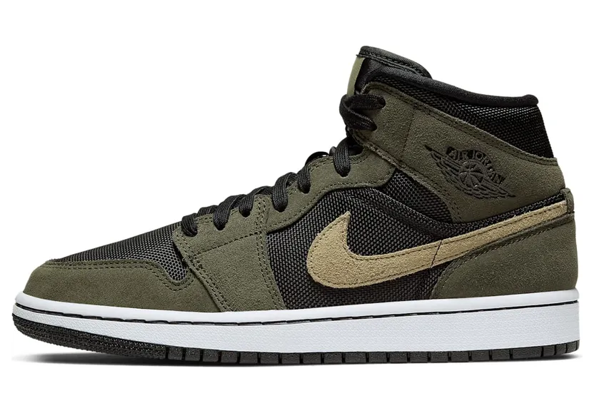 Jordan 1 Mid Military Olive (W) “Black / Sequoia / Trooper” (BQ6472-030)