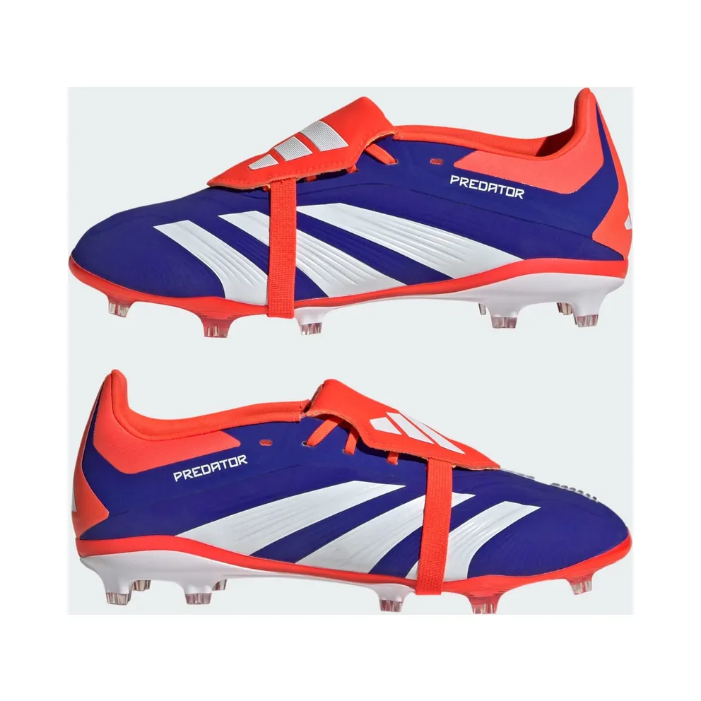 adidas Predator Elite Fold-over Tongue Firm Ground Boots Kids “Lucid Blue / Cloud White / Solar Red” (IH7582)