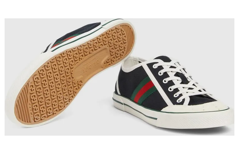 Gucci Tennis 1977 Cotton Canvas Sneakers Black (854436FAFS41090)