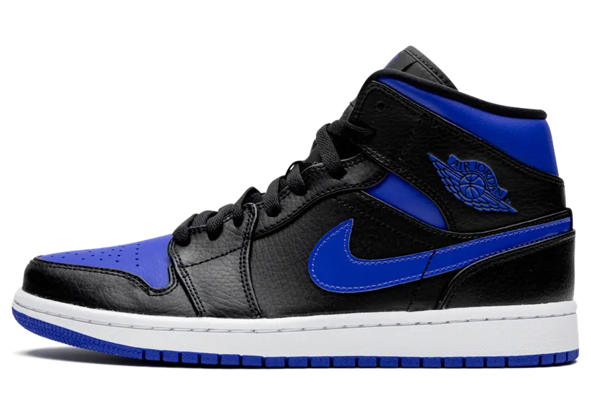 Air Jordan 1 Mid Black Hyper Royal (554724-068)