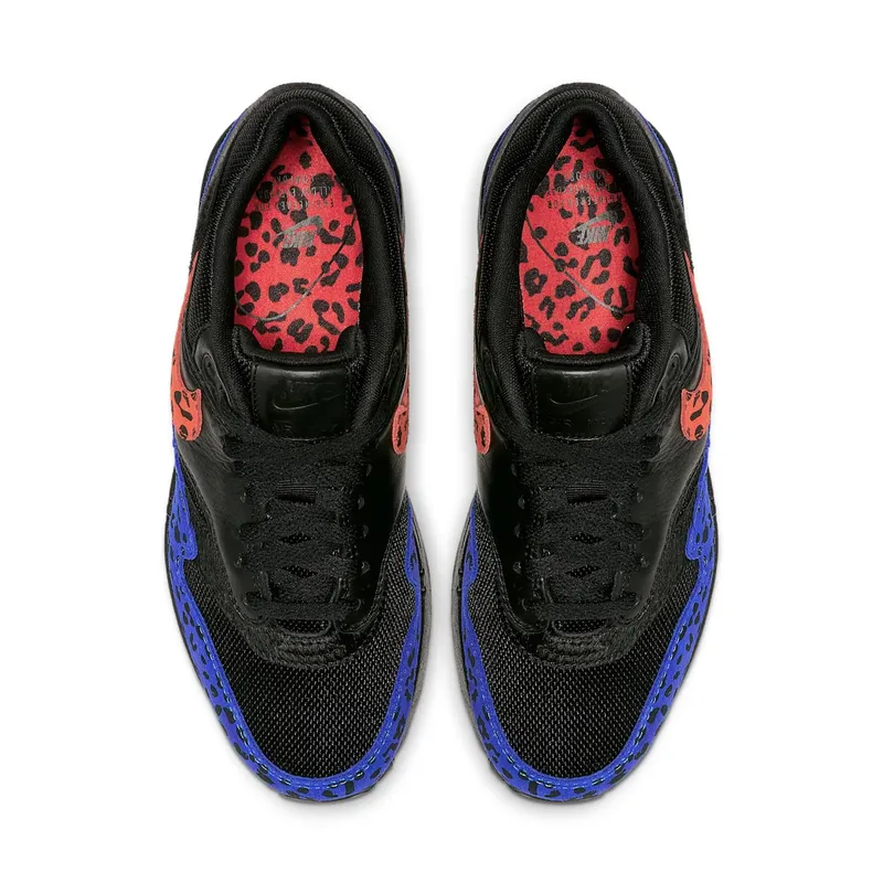 Nike Air Max 1 Black Leopard (W) Black/Red-Royal (BV1977-001)