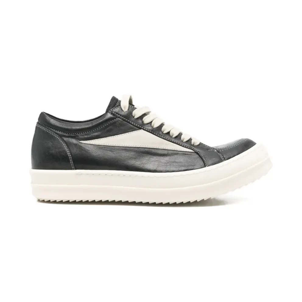 Rick Owens Vintage leren low-top – Black (RP01F6888LBELVS)