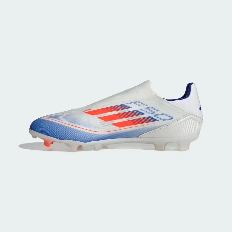 adidas F50 League Laceless Firm/Multi-Ground Cloud White Solar Red Lucid Blue (IE0606)