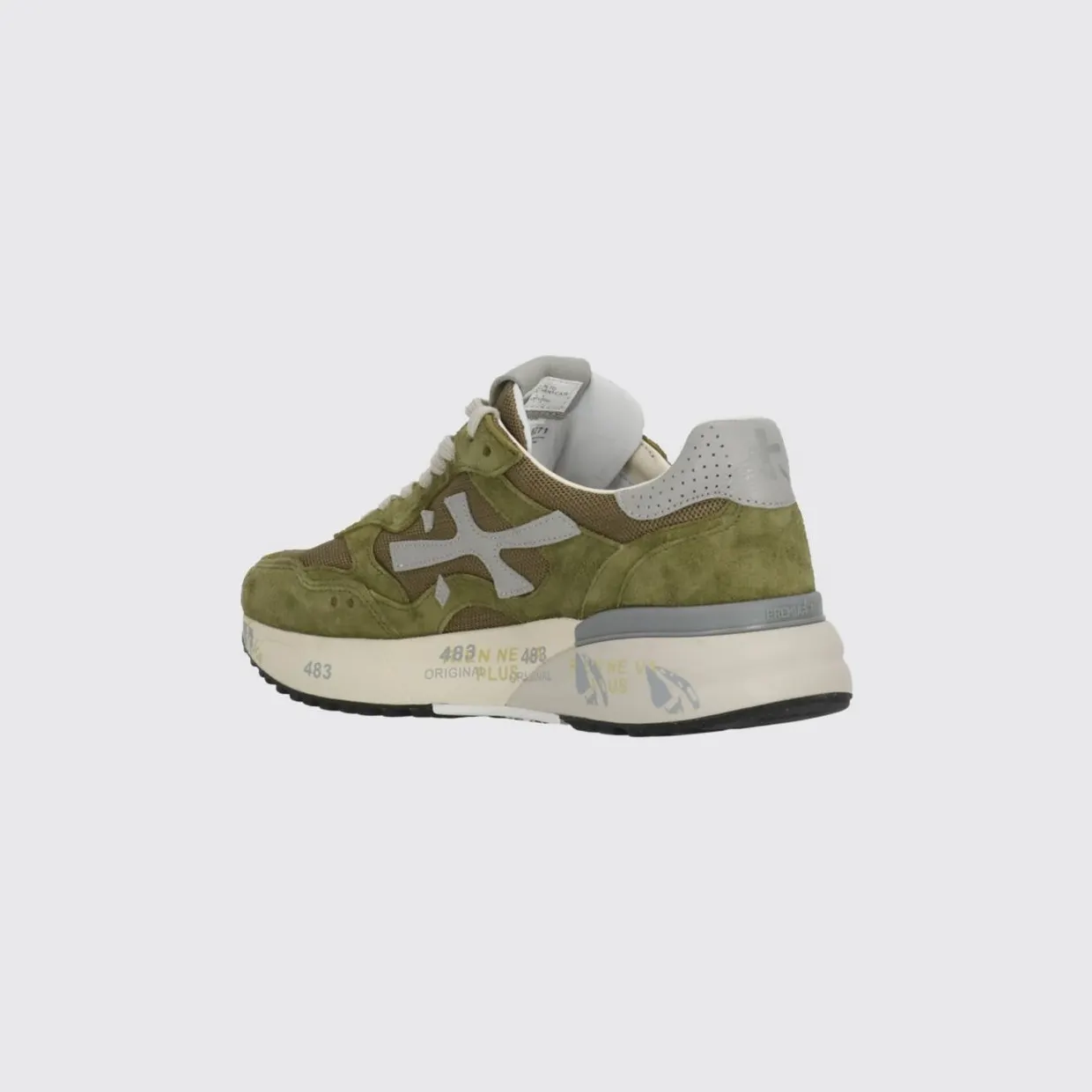 Premiata Mick Used Suede and Mesh Sneakers Military (MICK018271) (2)