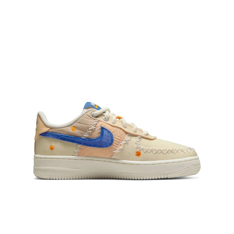 Nike Air Force One Low Sail / Coconut Milk / Royal Blue / Orange (DV4141-100)