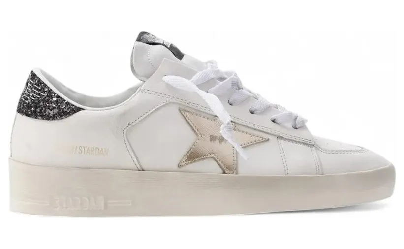 Golden Goose Stardan White Gold Black Glitter Heel (GWF00333-F006217-11938)