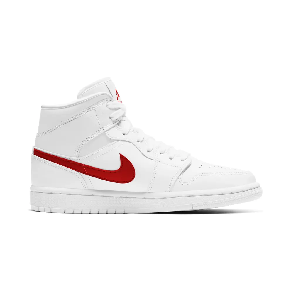 Air Jordan WMNS 1 Mid White Red (2020) (BQ6472-106)