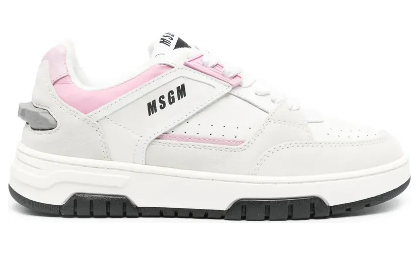 MSGM Leren sneakers met logoprint – Beige (3641MDS604834)