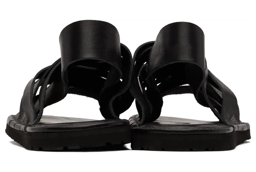 Junya Watanabe Black Leather Sandals (WI-K104-1) (2)