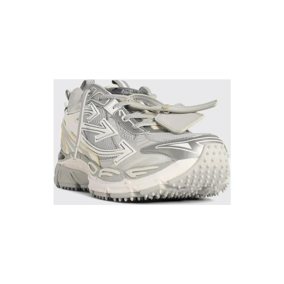 Off-White Be Right Back Leather and Mesh Sneakers Grey (M295C9F0010972)