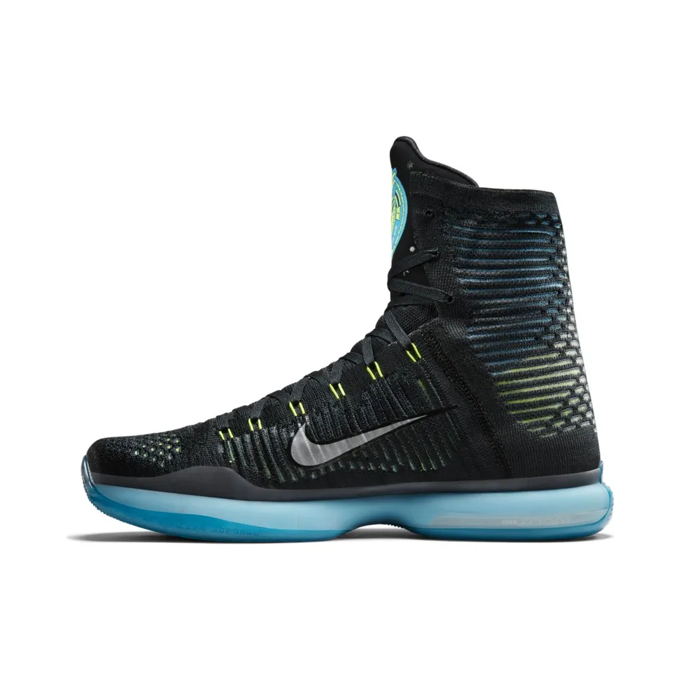 Nike Kobe 10 Elite Commander Black/Metallic Silver-Blue Lagoon-Volt (718763-004)