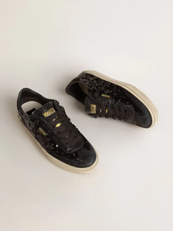 Golden Goose Soul Star In Black Sequins With Black Suede Heel Tab (GWF00464.F007486.90100) (2)