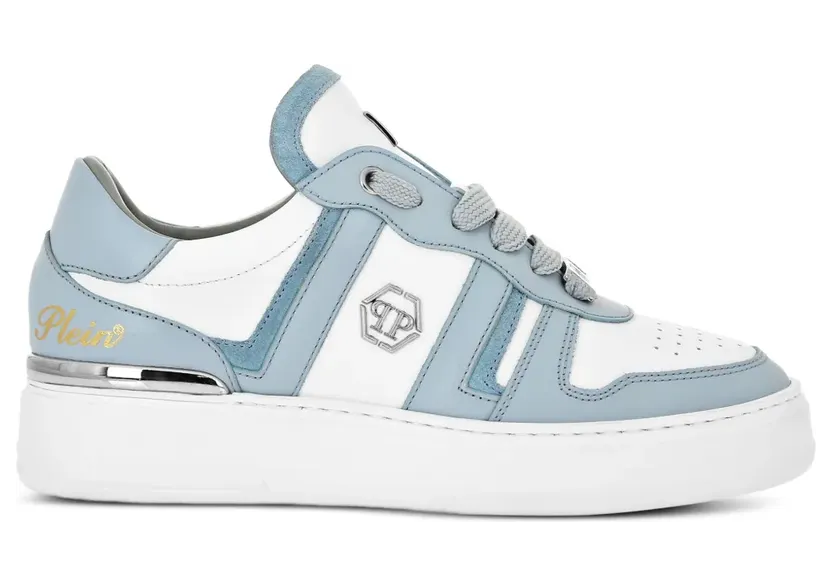 Philipp Plein Gestreepte leren “Blue” (AAESUSC0819PLE075N)