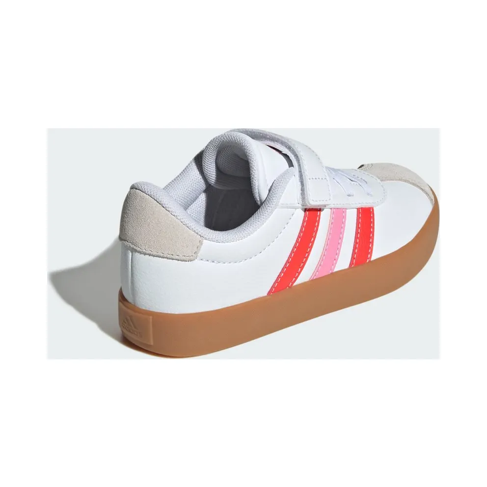 Adidas VL Court 3.0 Skateboard Shoes Kids Cloud White / Bright Red / Bliss Pink (JH6318)