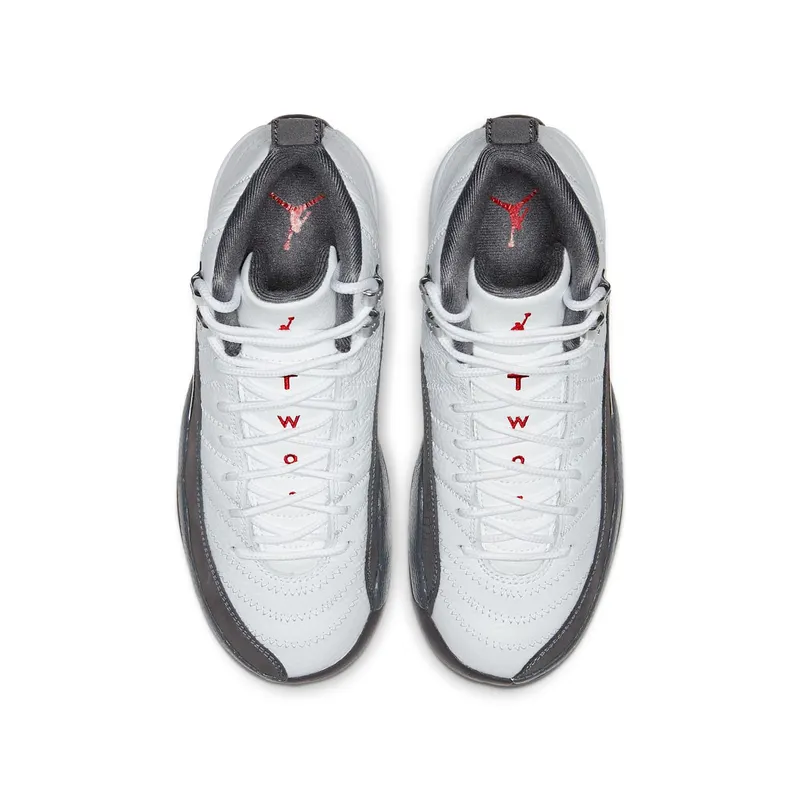 Jordan 12 Retro White Dark Grey (GS) White/Dark Grey-Gym Red (153265-160)
