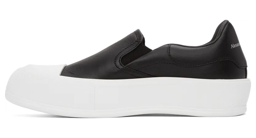 Alexander McQueen Black Deck Skate Plimsoll Sneakers (654595WHZT8) (3)