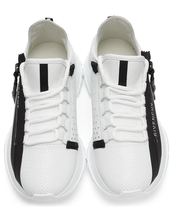 Givenchy White Perforated Leather Spectre Runner Zip Low Sneakers (BE0019E0SV116) (5)