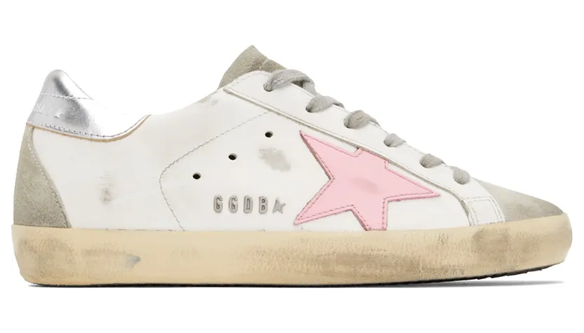 Golden Goose White & Grey Super-Star Classic Sneakers (GWF00102.F002435.81482)