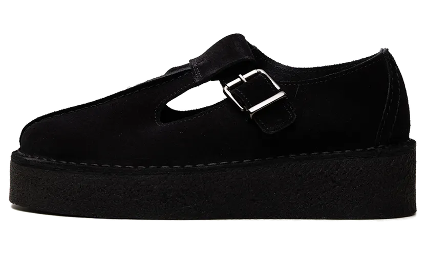 Clarks TREK WEDGE T-BAR “Black Suede” (26180222)