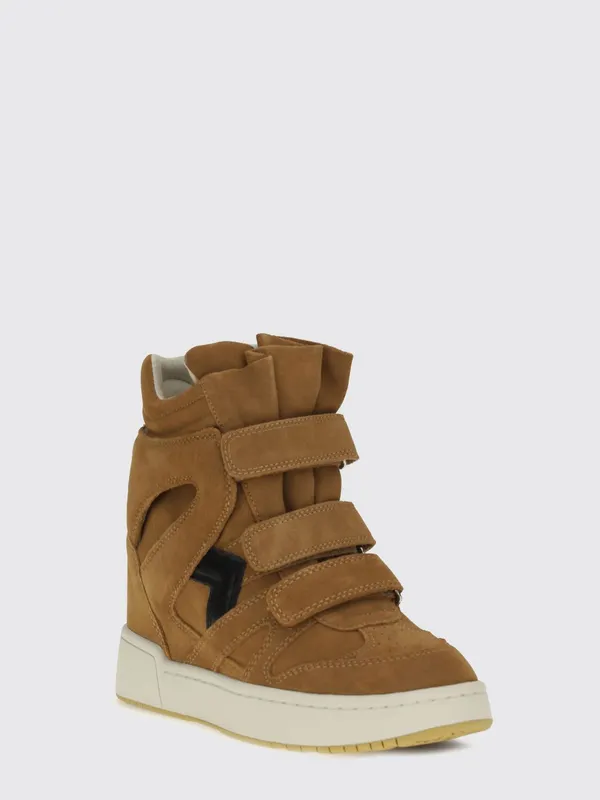 Isabel Marant Suede Leather High-Top with Internal Wedge Brown (BK0010FAD1E03SCOBK)