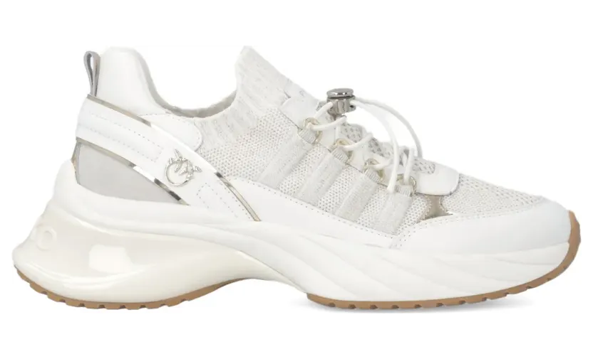 PINKO Gestrickte Sneakers mit Schnürung und Kordelverschluss – Nude (SS0141P128)