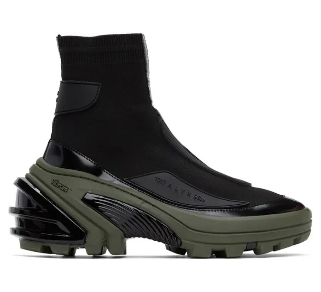 1017 ALYX 9SM Black and Khaki High Knit Sneakers (AAUBO0022YA04.F20)