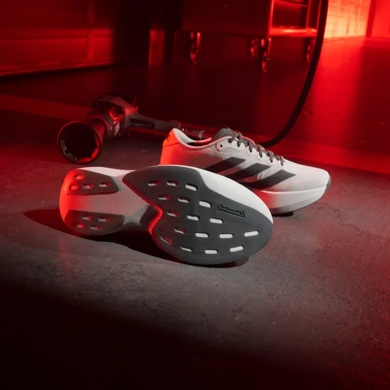 Adidas ADIZERO EVO SL WOVEN AUDI REVOLUT F1 TEAM SHOES Chalk Pearl / Utility Black / Hi-Res Red (KJ3703)