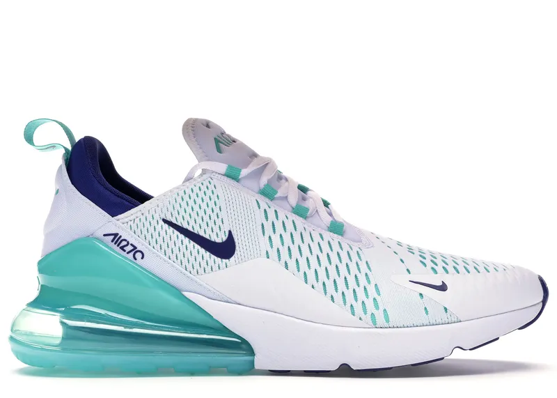 Nike Air Max 270 White Hyper Jade Deep Royal Blue White/Hyper Jade-Deep Royal Blue (CI2451-100)