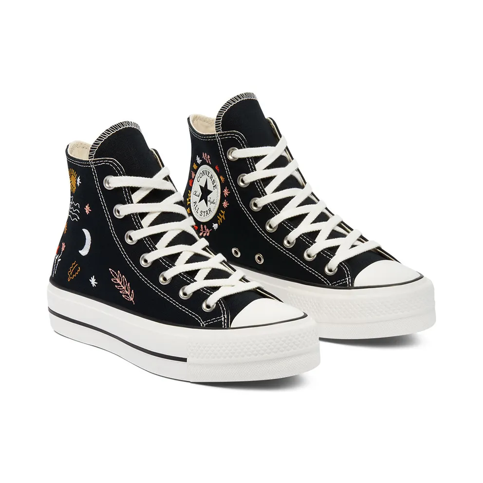 Converse It’s Okay To Wander Platform Chuck Taylor All Star High Top Black/vintage White/multi (571085C)