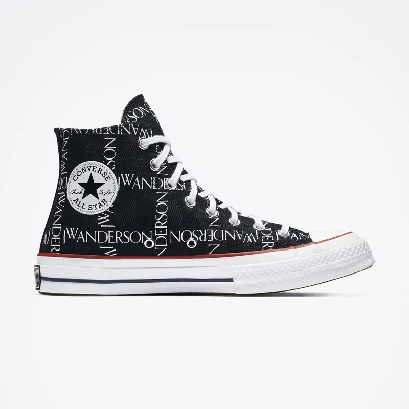 Converse Chuck Taylor All-Star 70s Hi Grid JW Anderson Black Black/White-Insignia Red (160807C)