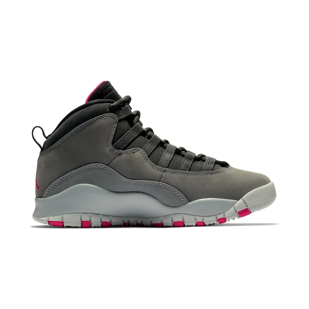 Jordan 10 Retro Rush Pink (GS) Dark Smoke Grey/Rush Pink-Black-Iron Grey (487211-006)